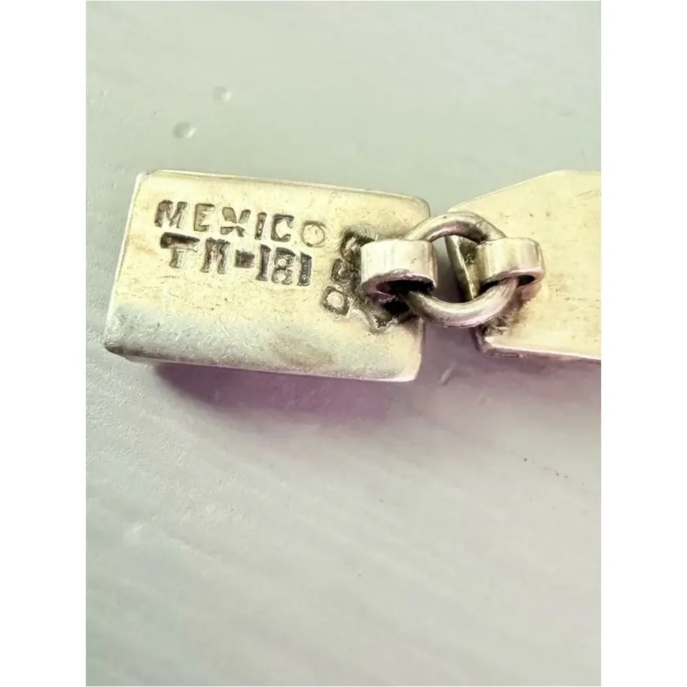 Vintage Taxco 925 Sterling Silver & Stone Bracelet